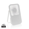 Aervina RCS recycled plastic re-chargeable desk fan, white
