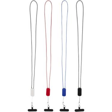 Logotrade corporate gift image of: Anser recycled plastic smartphone lanyard with 27W 5-in-1 built-in cable