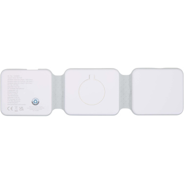 Logo trade promotional gifts picture of: Armus 3-in-1 15W recycled plastic foldable wireless charger