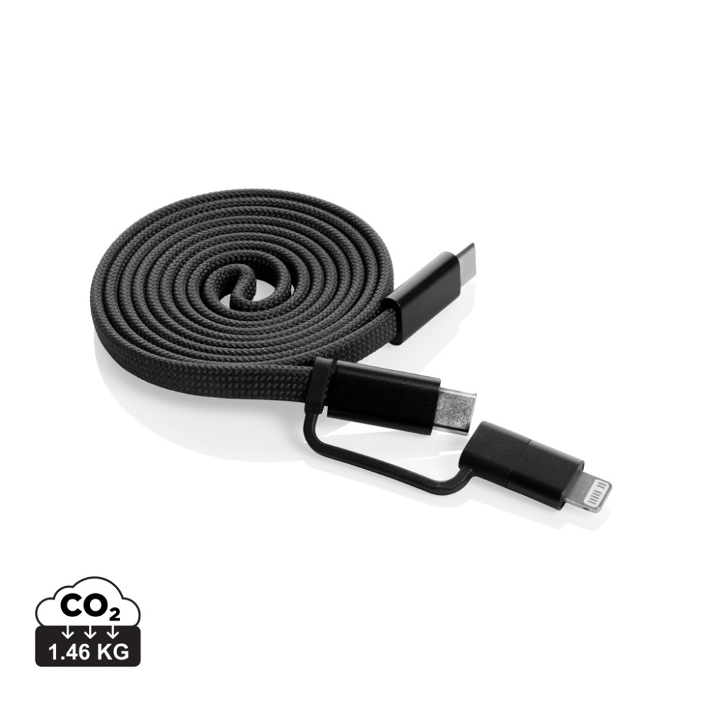 Logo trade promotional giveaways picture of: Arc RCS recycled Ultra-thin 60W 2 in 1 magnetic cable