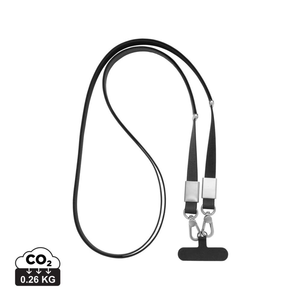 Logo trade promotional merchandise photo of: Nivo RCS recycled PET Crossbody lanyard