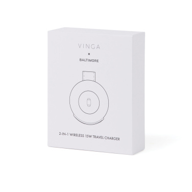 Logotrade promotional merchandise image of: VINGA Baltimore RCS 2-in-1 Wireless 15W Travel Charger