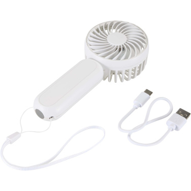 Logo trade promotional merchandise picture of: Aervia recycled plastic portable fan