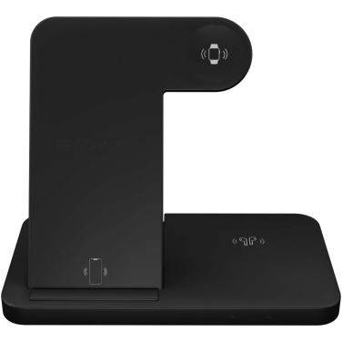 Logotrade corporate gift image of: SCX.design W28 3-in-1 wireless charging base with phone stand