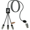 SCX.design C33 60W Type-C charging cable with dual light-up logo , Heather Black