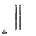 Swiss peak OSLO recycled stainless steel deluxe pen set, black
