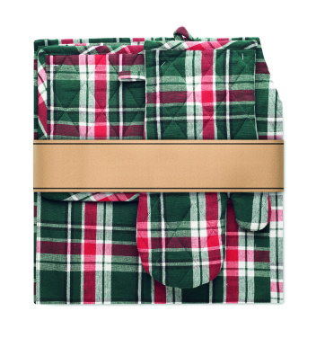 Logotrade promotional giveaways photo of: Chequered cotton kitchen set