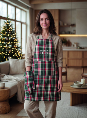 Logotrade advertising products photo of: Chequered cotton kitchen set