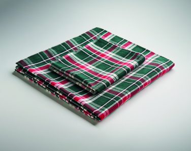 Logo trade business gifts image of: Chequer cotton tablecloth set