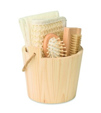 Logo trade promotional products picture of: Bath gift set in wooden bucket