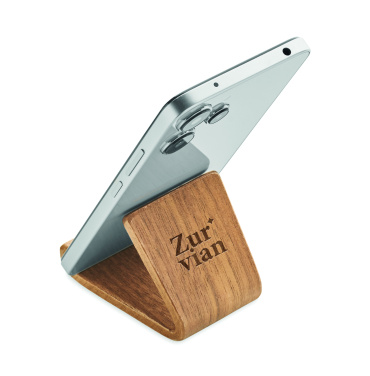 Logo trade promotional gift photo of: Walnut wood phone stand