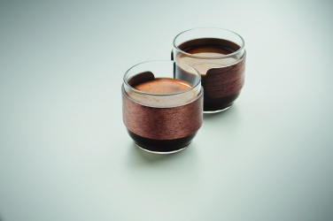 Logotrade promotional gift picture of: Coffee glass set walnut grip