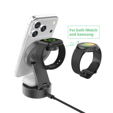 Logotrade promotional product image of: Quantum RCS 25W ultra-fast wireless 3-in-1 charger
