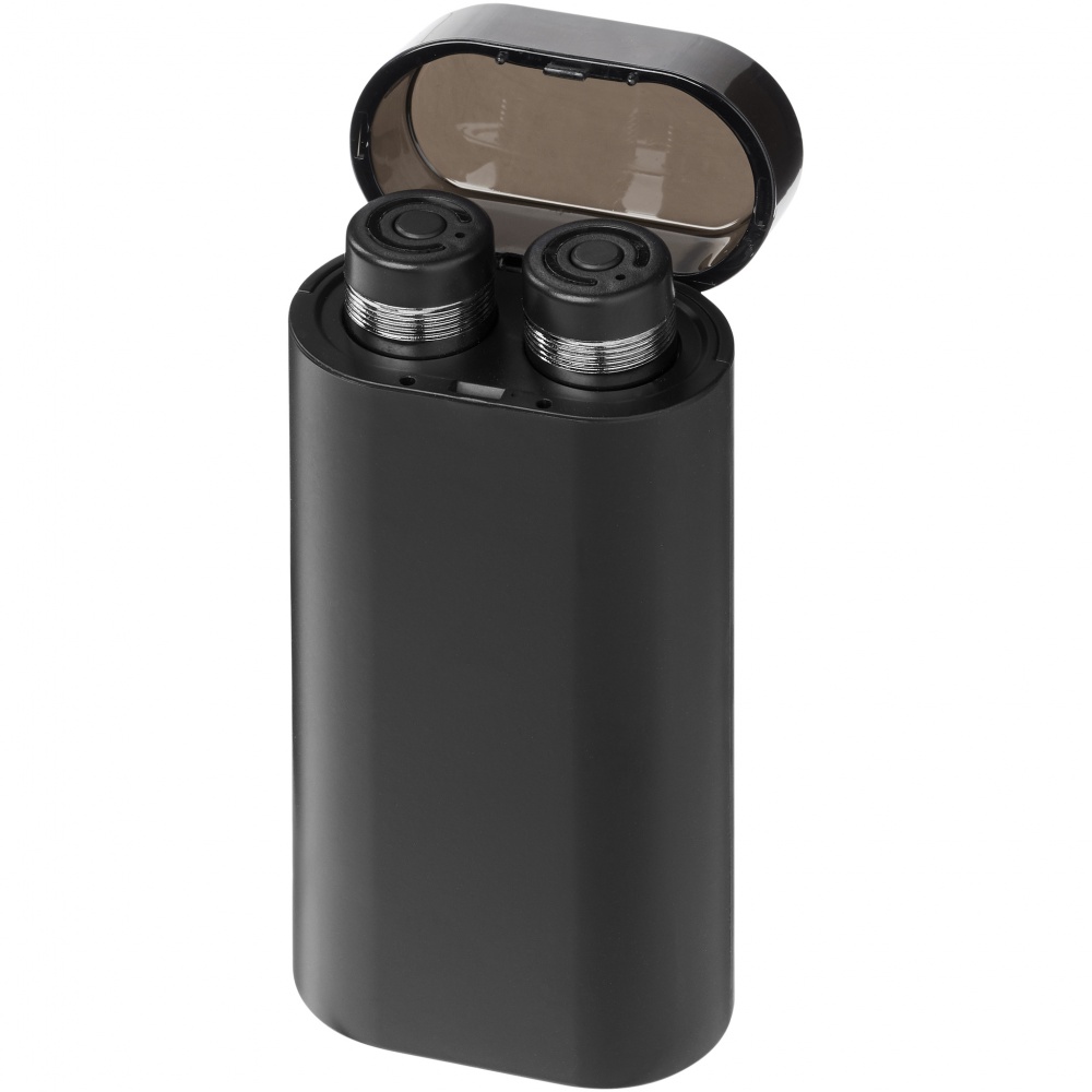 Logotrade reklaamkingitused pilt: Reklaamtoode: TW Earbuds Powerbank - BK