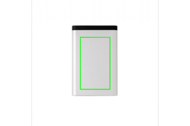 Logo trade ärikingi pilt: Ärikingitus: 10.000 mAh Aluminum pocket powerbank, silver