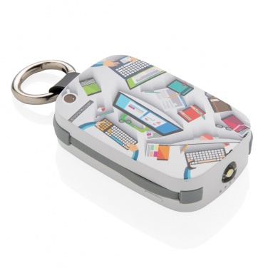 Logotrade reklaamkingi foto: Reklaamkingitus: 1.200 mAh Keychain Powerbank with integrated cables, white