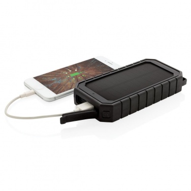 Logotrade ärikingitused pilt: Firmakingitus: 10.000 mAh Solar Powerbank with 10W Wireless Charging, black