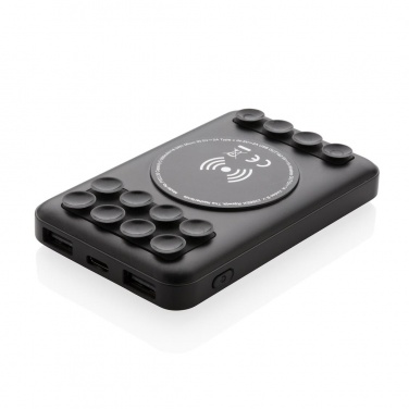 Logotrade ärikingitused pilt: Reklaamtoode: 5.000 mAh wireless charging pocket powerbank, black