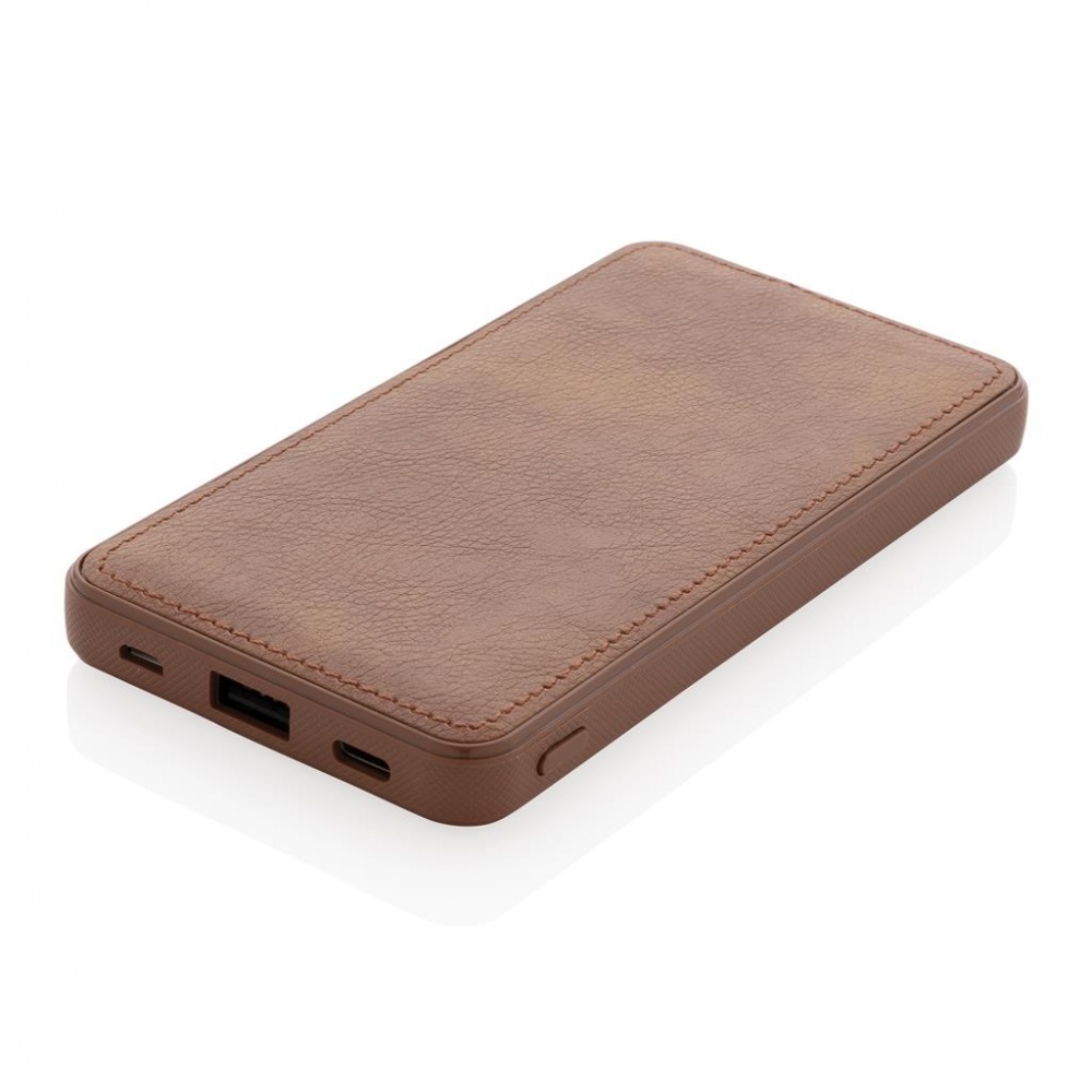 Logo trade ärikingituse pilt: Reklaamtoode: Tusca 10.000 mAh PU powerbank, brown