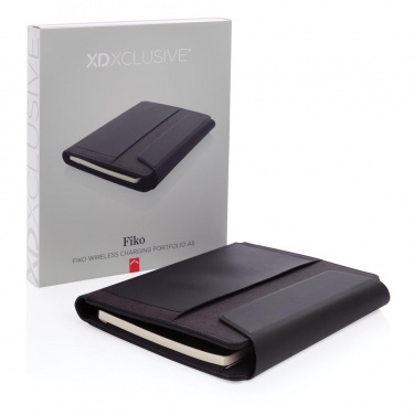 Logotrade reklaamkingitused pilt: Firmakingitus: Fiko wireless charging portfolio A5 with powerbank, black