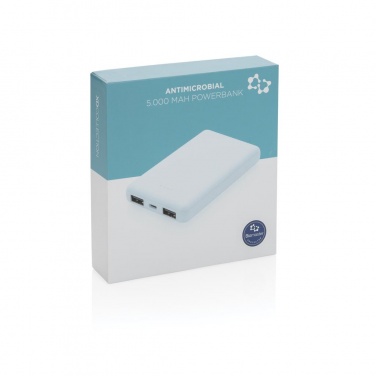 Logotrade meened pilt: Reklaamkingitus: 5.000 mAh antimicrobial powerbank, white