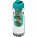 H2O Active® Base 650 ml keeratava kaanega spordipudel ja infusioon, Läbipaistev / Aqua sinine