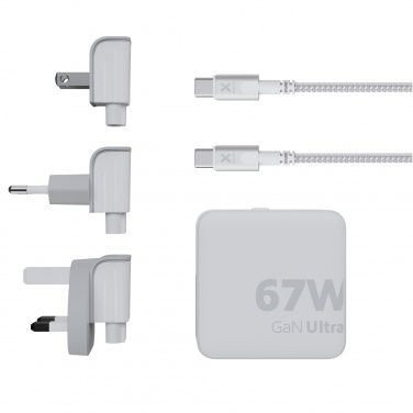 Logo trade reklaamtoote pilt: Xtorm XVC2067 GaN Ultra 67W reisilaadija 100W USB-C PD-kaabliga