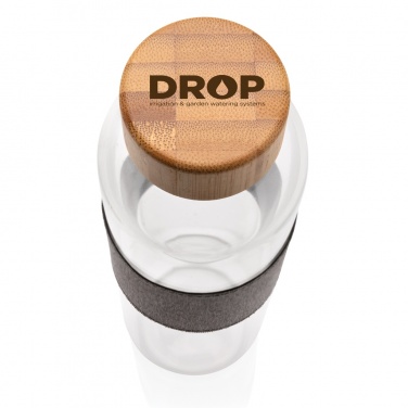 Logo trade reklaamkingituse pilt: Impact borosilikaatklaasist pudel bambusest kaanega