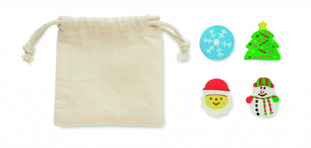 Logo trade ärikingitused foto: Komplektis 4 jõuluteemalist kustukummi