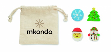 Logotrade reklaamtoote foto: Komplektis 4 jõuluteemalist kustukummi