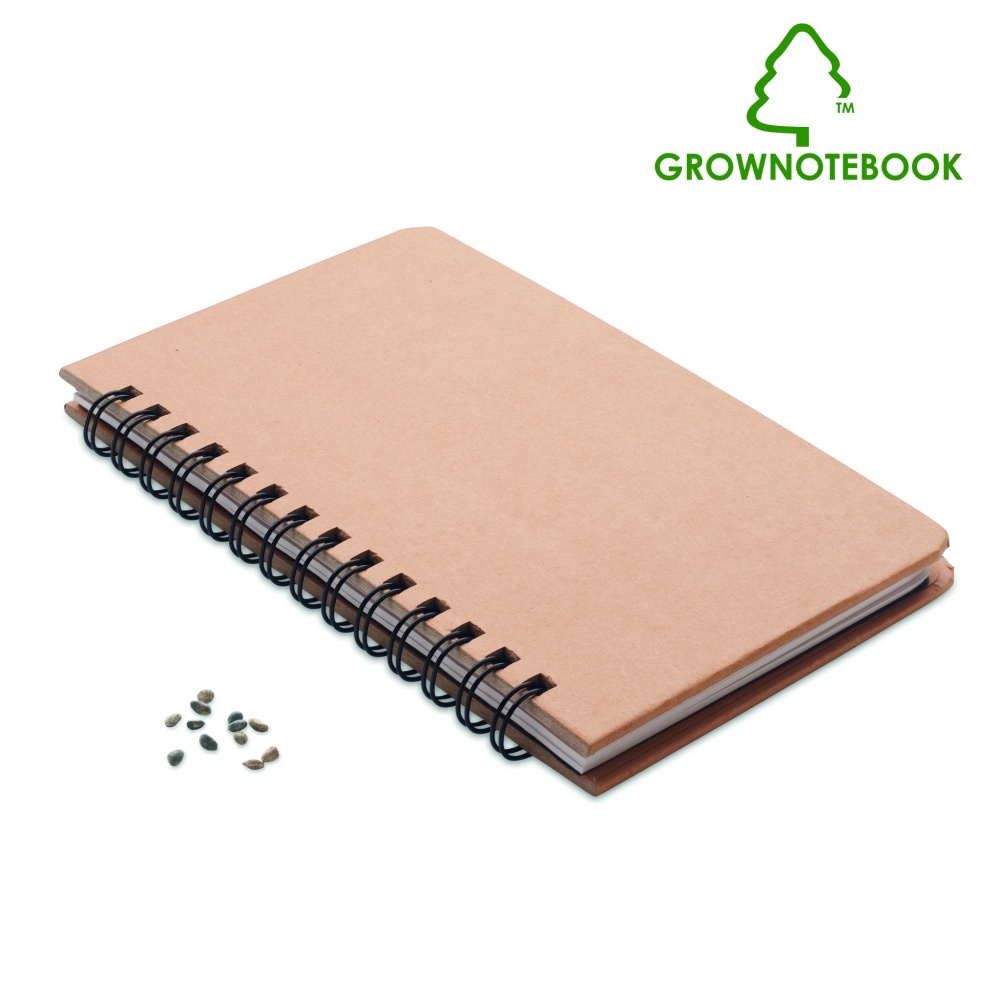 Logo trade meene pilt: A5 männipuu GROWNOTEBOOK™