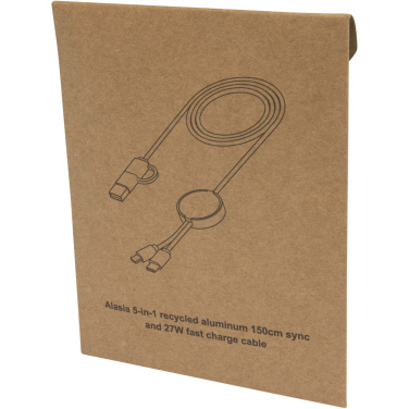 Logotrade reklaamkingituse foto: Punane Alasia 5-in-1 taaskasutatud alumiiniumist ja plastikust 150 cm kiirlaadimiskaabel