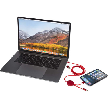 Logotrade firmakingitused pilt: Punane Alasia 5-in-1 taaskasutatud alumiiniumist ja plastikust 150 cm kiirlaadimiskaabel