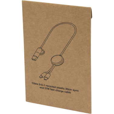 Logo trade meene pilt: Citala 5-in-1 taaskasutatud plastist 30 cm kiirlaadimiskaabel