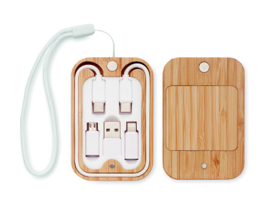 Logo trade firmakingituse pilt: CHARGOO 15 W juhtmevaba bambusest laadija