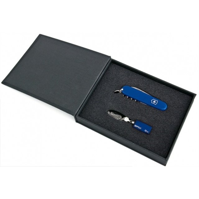 Logotrade liikelahjat kuva: Elegant giftset in blue colour  8GB	color blue