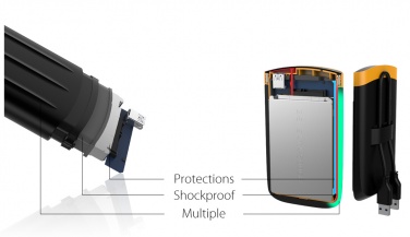 Logo trade liikelahja kuva: Kannettava SSD Silicon Power Armor A65, musta