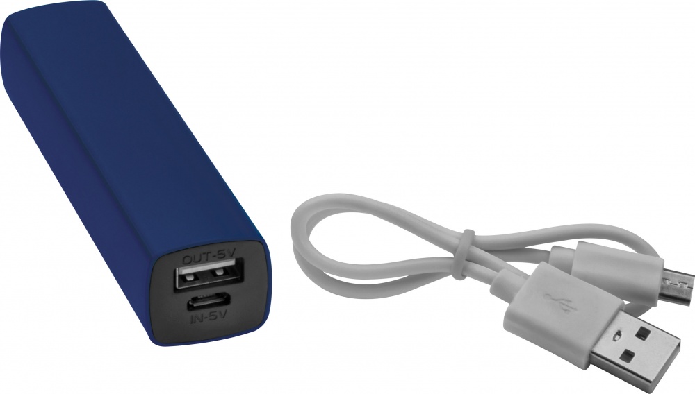 Logotrade mainostuotet kuva: Powerbank 2200 mAh with USB port in a box, sinine