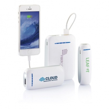 Logotrade liikelahja mainoslahja kuva: 2.600 mAh powerbank, white