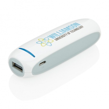 Logo trade mainoslahjat ja liikelahjat kuva: 2.600 mAh powerbank, white