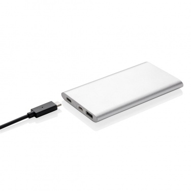 Logo trade liikelahjat mainoslahjat kuva: 4.000 mAh type C powerbank, silver