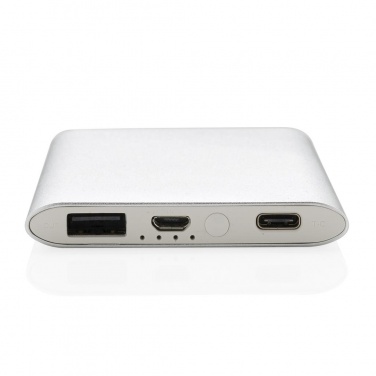 Logotrade mainoslahja tuotekuva: 4.000 mAh type C powerbank, silver