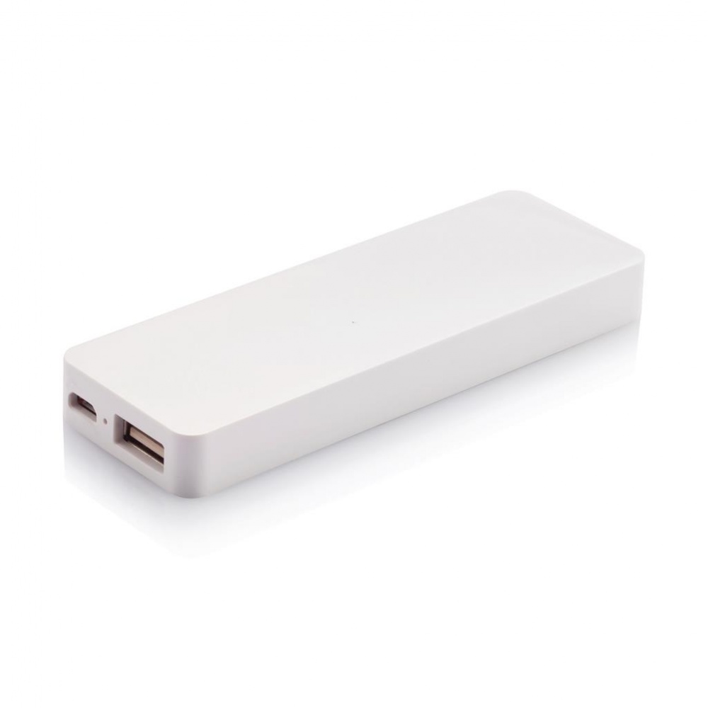 Logotrade liikelahja mainoslahja kuva: 2.500 mAh powerbank, white