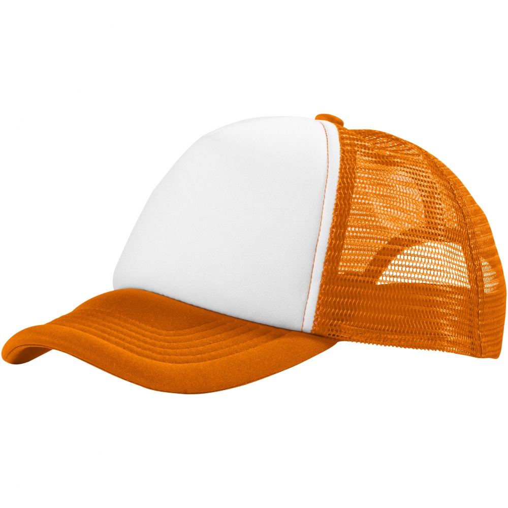 Logotrade liikelahjat mainoslahjat tuotekuva: Trucker 5 panel cap WHOR, orange