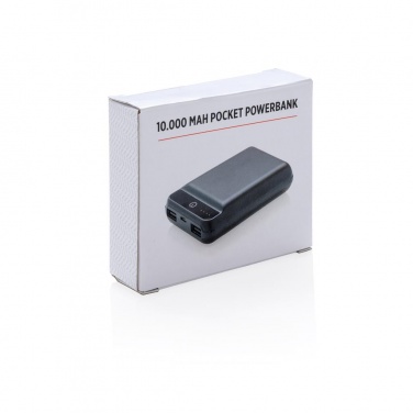 Logotrade liikelahja tuotekuva: Reklaamtoode: 10.000 mAh pocket powerbank, must