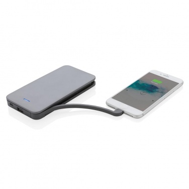 Logotrade liikelahja tuotekuva: Firmakingitus: 10.000 mAh MFi licensed powerbank , silver