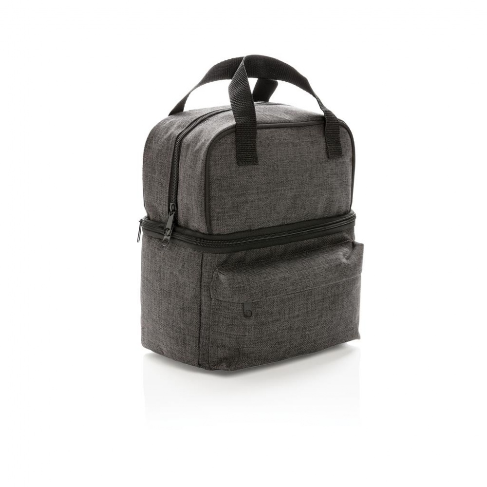 Logotrade liikelahja tuotekuva: Firmakingitus: Cooler bag with 2 insulated compartments, anthracite