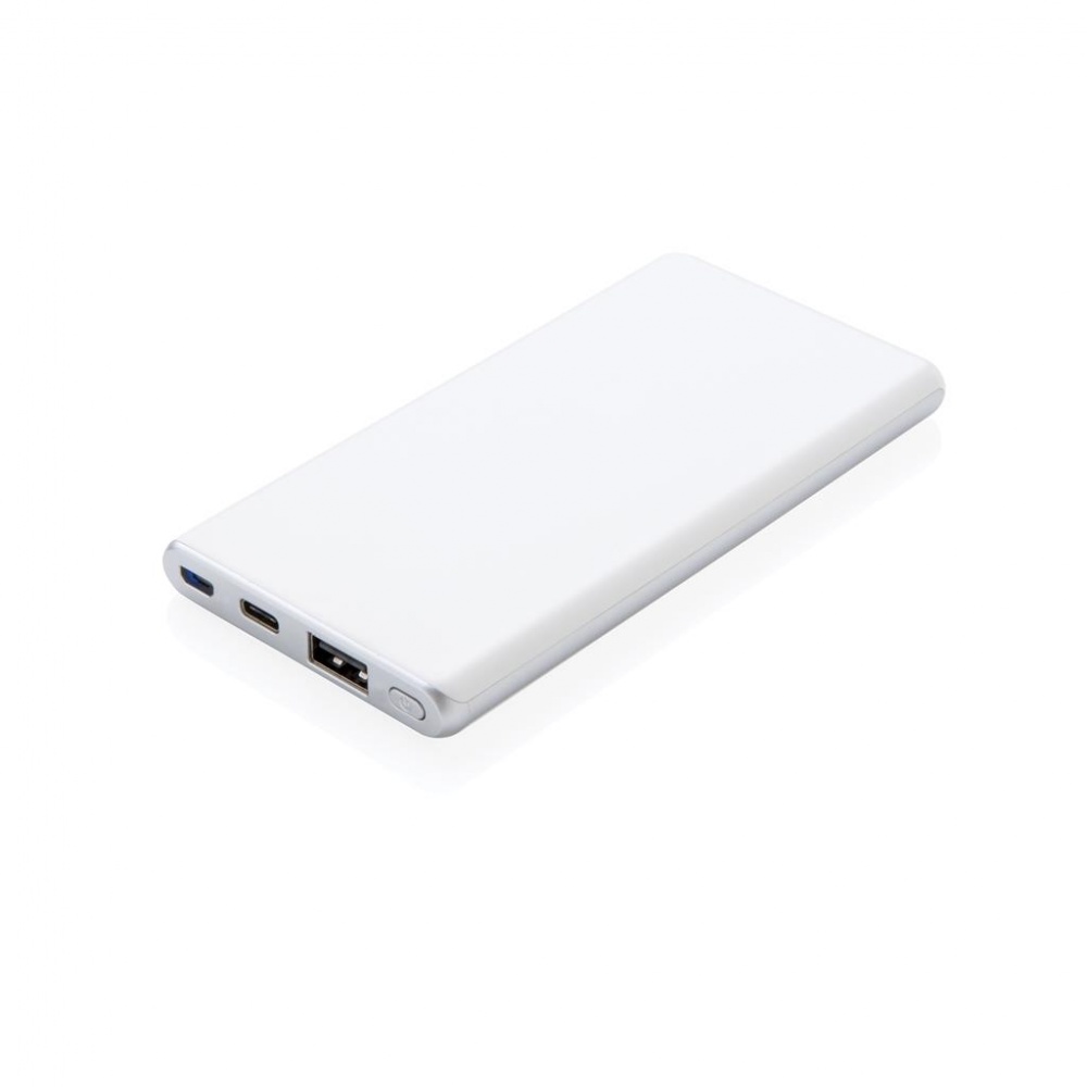 Logo trade mainoslahjat tuotekuva: Firmakingitus: Ultra fast 5.000 mAh powerbank, white