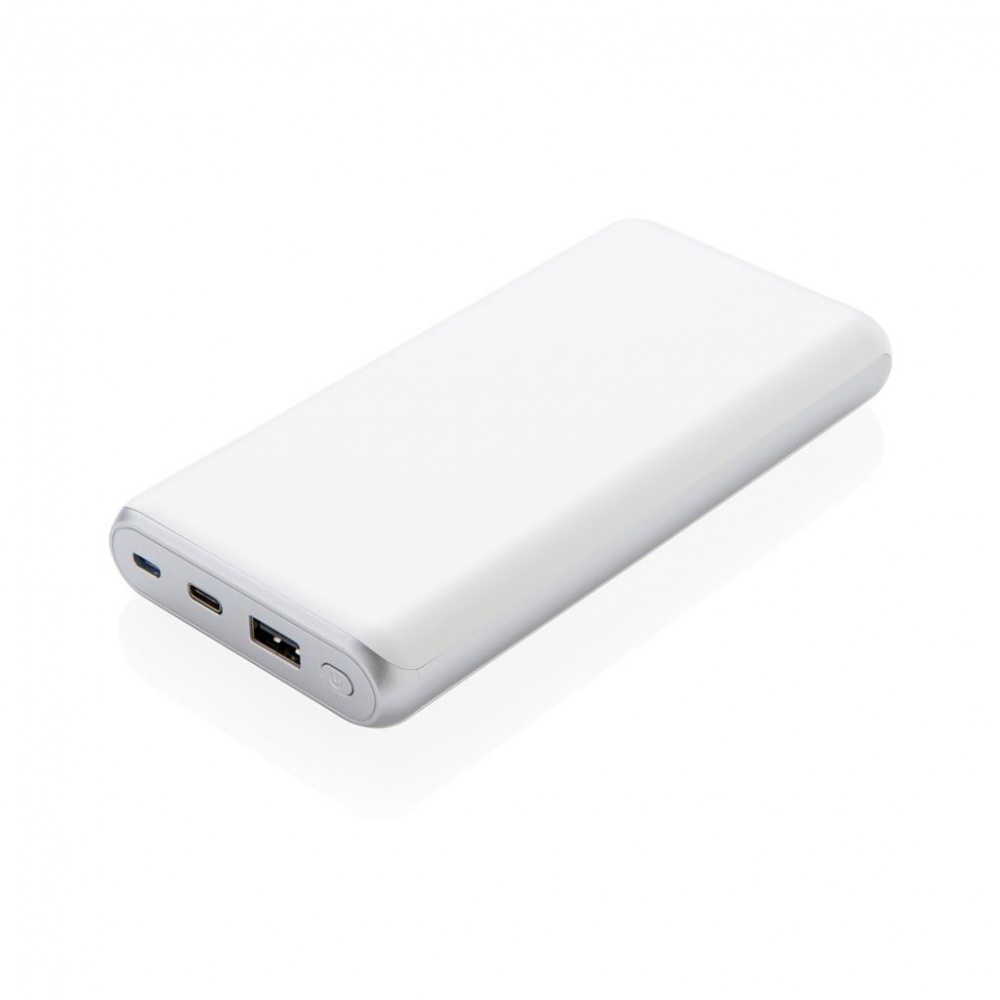 Logotrade mainostuote tuotekuva: Reklaamkingitus: Ultra fast 20.000 mAh powerbank with PD, white