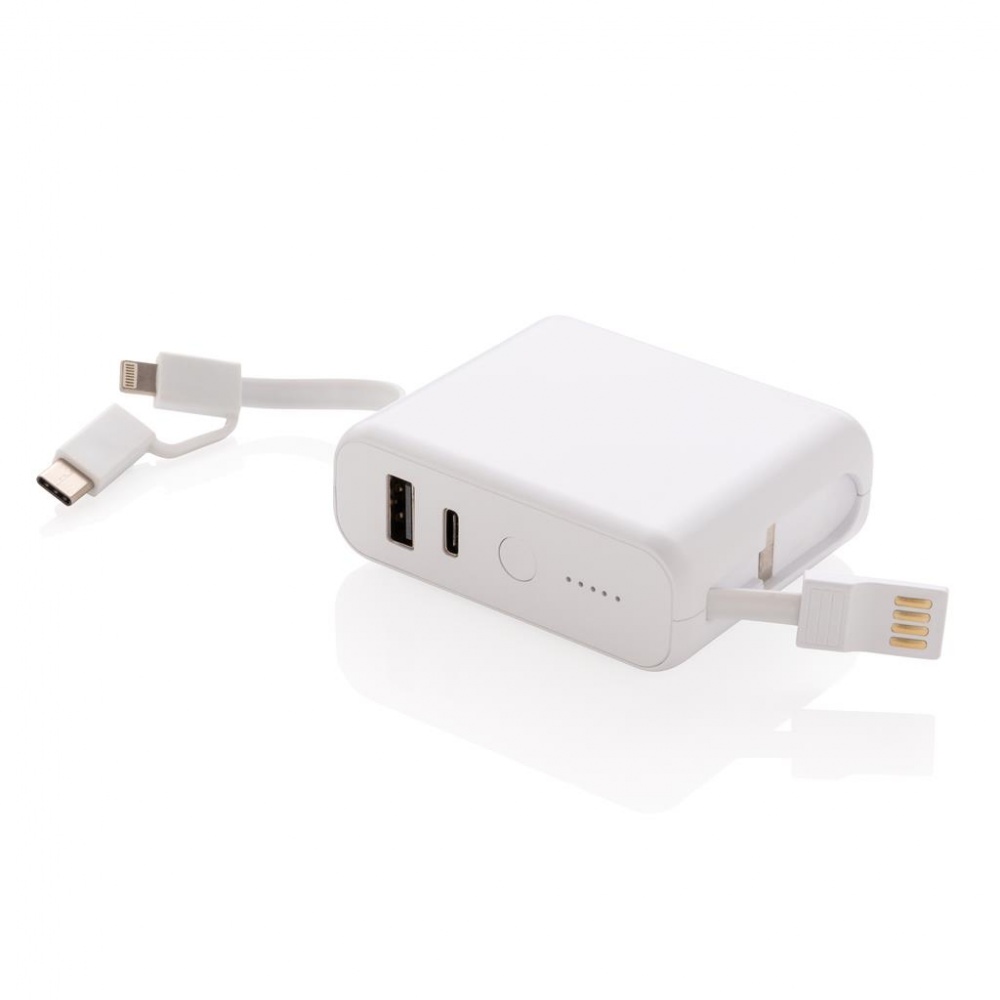 Logotrade liikelahjat kuva: Firmakingitus: 5.000 mAh wireless charging 5W powerbank, white